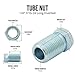 4LIFETIMELINES Steel Tube Nut, Long, 1/4 (7/16-24 Inverted), 10/bag