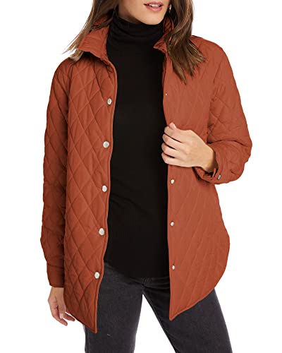 Grlasen Women's Cozy Brick Red Lightweight Quilted Jacket with Pockets - X-Large Oversized Comfort for Every Season - Image 3