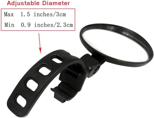 Image of SHOPEE 1 Pack Bar End Bike Mirrors, Mountain Bicycle Rear View Mirrors 360 Dregree Rotatable Adjustable Handlebar Mounted Plastic Convex Mirror for Mountain Road Bike Cycling