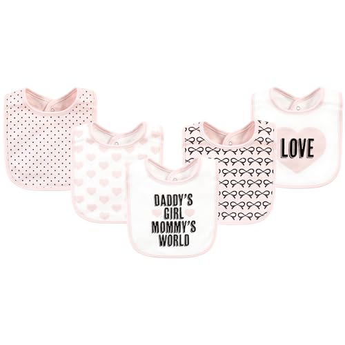 Image of Hudson Baby Unisex Baby Cotton Bibs, Mommy’S World, One Size