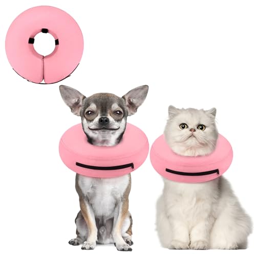 Image of Supet Inflatable Dog Cone Collar for Small Dogs Puppies Cats, Soft Dog Cone Alternative After Surgery for Puppies Cats to Stop Licking