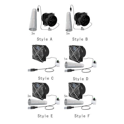 Image of bnf Exhaust Fan Yacht Energy Saving Portable Ventilator for Window Toilets Attic Dual Fan 3M Tube | Home & Garden