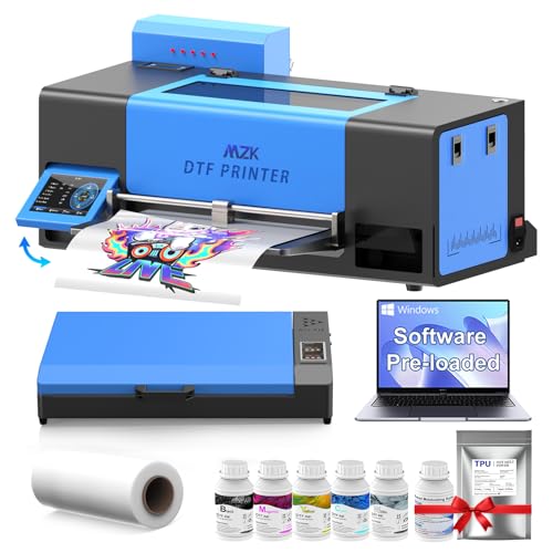 Image of MZK A3+ DTF Printer with I3200 HD printhead-Auto Cleaning Maintenance+Ink Anti-Clog Filter,3X Speed vs L1800 DTF Printer,5 inch Rotatable Touch Screen,Dual Ink Level Alert,Film Cutter,Gift Ink 2 Years