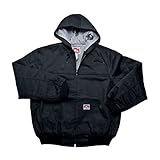 Ben Davis Men Jackets Hooded Front Zipper Fleece Lining Jacket Knit Cuffs Black 344 2XLarge