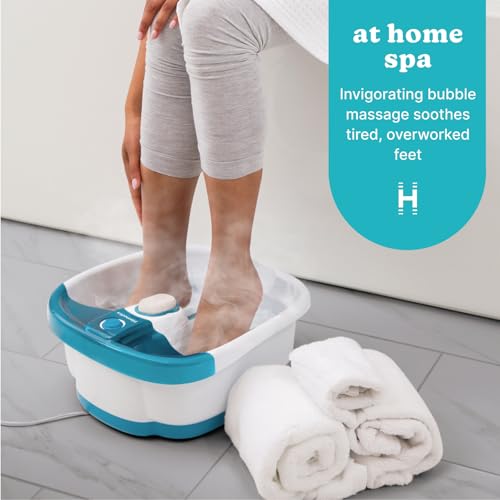 HoMedics Bubble Mate Foot Spa, Toe Touch Controlled Foot Bath with Invigorating Bubbles and Splash Proof, Raised Massage nodes and Removable Pumice Stone - Image 3
