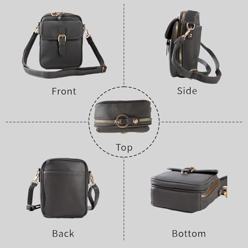 Image of Leather Crossbody Bag for Women,Anti-Theft Messenger Bag with Large Capacity,Built-in Purse Card Slots Shoulder Sling Bag
