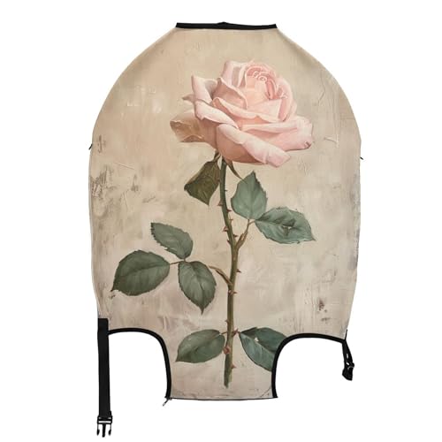 Joisal Luggage Protector Suitcase Cover Cute Vintage Oil Painting Pink Rose Washable Suit Case Travel Essentials for Women, M, Fits 22-24 Inch Case2