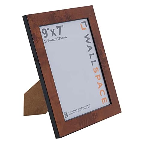 Wall Space 9x7 Walnut Frame | Traditional Brown 9x7 Walnut Photo Frame | 9 x 7 inch Walnut Photo Frame | Wooden 7x9 Walnut Frames | Wooden 9x7 Walnut Picture Frame made from SOLID WOOD REAL GLASS Cover