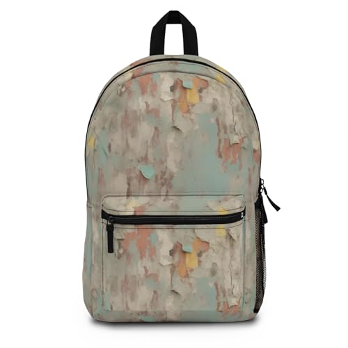 Backpack Vintage Peeling Paint Texture in Soft Pastels and Earthy Tones