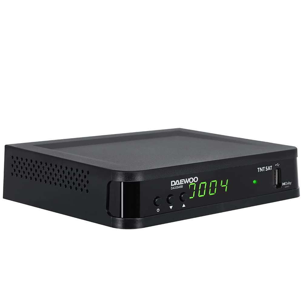 D2 Diffusion Daewoo Décodeur Satellite DVB S/S2 - TNT Sat - avec Carte d'abonnement Incluse - Dolby Digital Plus - AC3 - Tuner - EPG - avec télécommande