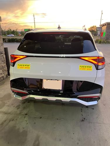 Image of Magnetic Student Driver Stickers Magnetic Reflective Rookie Driver Bumper Sticker 5 pcs