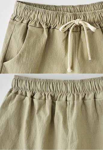Xinyangni USXDWSHORTS2035BS7XL Women'S Casual Shorts Elastic Waist Drawstring Outdoor Cotton Comfy Bermuda Shorts Skyblue Us 2Xl thumb #3