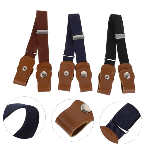 BESTYASH 3pcs Stretchy Waist Belts for Boys Elastic Pant Belts Light for Dresses Jeans Comfortable Lightweight2