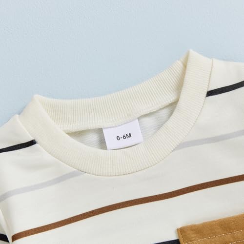 image for CIYCUIT Toddler Baby Boy Clothes Long Sleeve Striped Sweatshirt Pants 