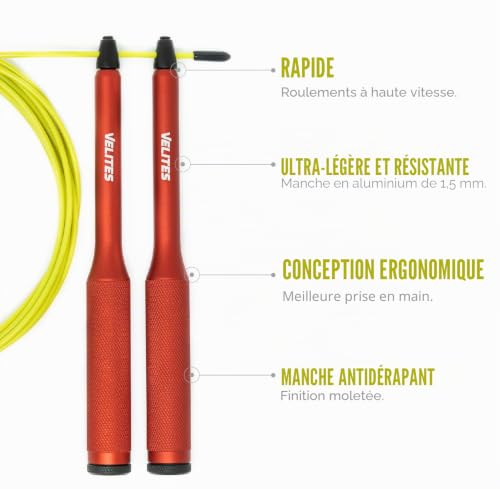 Velites Corde Fire 2.0 de Vitesse pour CrossFit et Boxe...