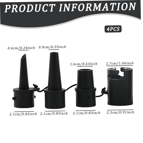 Air Pump Adapter for Inflatables 1 Set Multi-Functional Air Pump Attachments Including 1 Adapter & 3 Nozzles Connected Portable Replacement Nozzles for Floats & More Attachments2