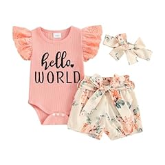 A Pink Hello Shorts Set