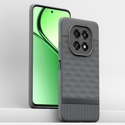 Image of Pikkme Back Cover for Realme C63 5G Camera Protection 3D Hexa Cube Design Silicone Protective Bumper Case (Grey)