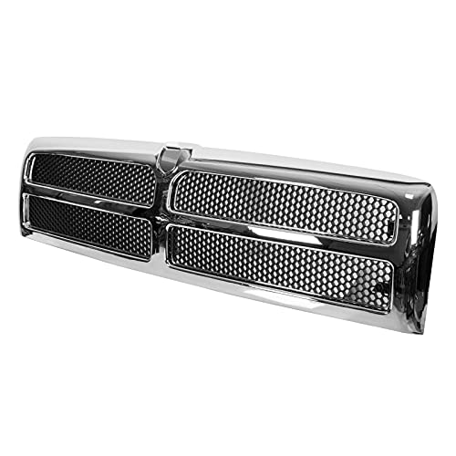 Jijigua Chrome W/Black Insert Grille For Ram1500 2500 3500,Easy To Install,Adapt To Your Car,Free Return #TOP2