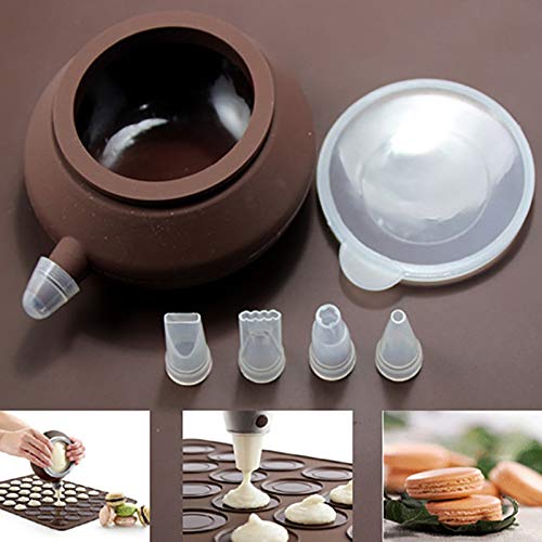Cool Cook 48 Hole Macarons Silicone Mat Baking Mold Silicone Macaron Kit Pastry Baking Mat And Decorating Piping Pot With 4Pcs Nozzles thumb #2