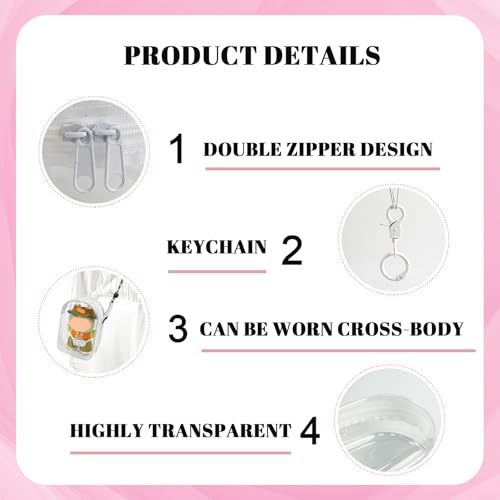 Image of NZNDB Large Clear Figure Display Bag with Keychain Case Blind Box Keychain Carrying Case, Portable Small Doll Storage Pouches PVC Bag (White Standing)