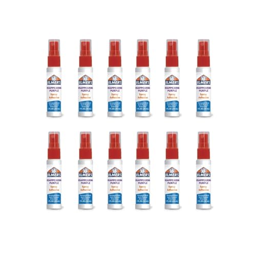 Elmer's Disappearing Purple Spray Adhesive, Non-Aero Spray Glue, 1 Oz Each, Case of 12