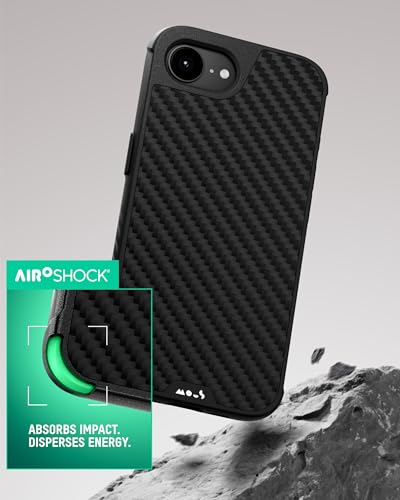 Image of Mous for iPhone 16e Case MagSafe Compatible - Limitless 6.0 - Aramid Carbon Fibre- Protective Shockproof Phone Cover