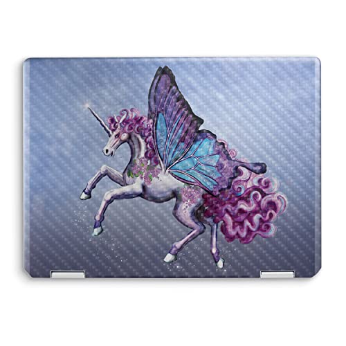 Image of MightySkins Carbon Fiber Skin Compatible with HP Spectre x360 14 inch (2022) Full Wrap Kit - Lilac Unicorn | Protective, Durable Textured Carbon Fiber Finish | Easy to Apply | Made in The USA