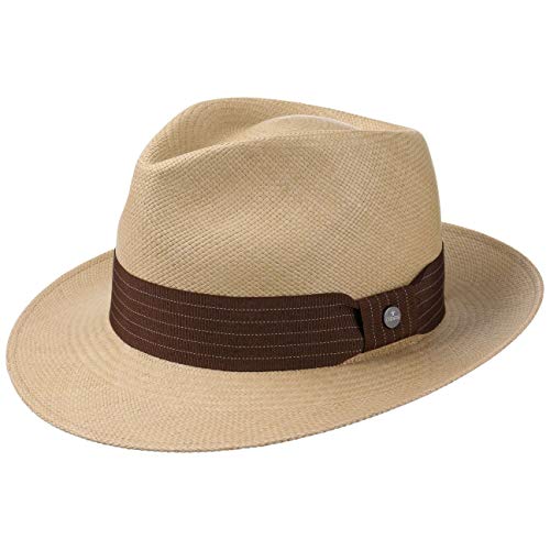 Lierys Brown Rockfall Panama Hat Women/Men Beige-Brown 7 5/8-7 3/4