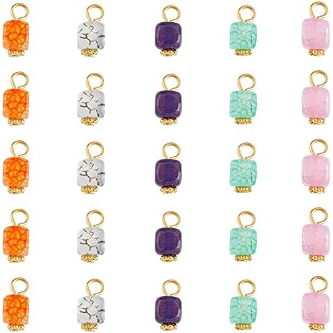 SUPERFINDINGS 100pcs Colgante Piedra Cubos Ágata Cristal Cover