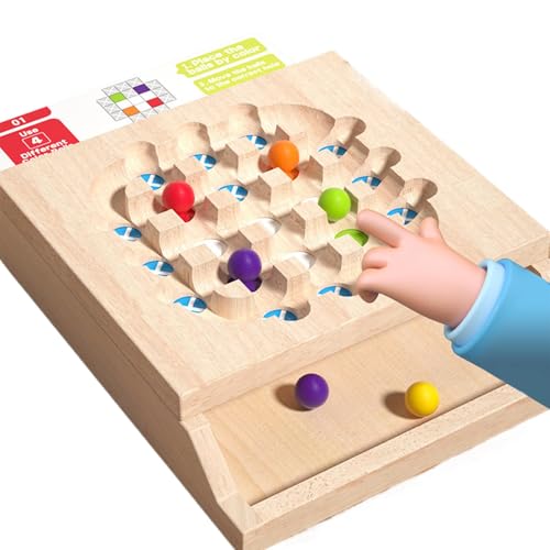 Juego de Mesa de Cuentas,Juego de Combinar Cuentas,Juego de combinación de Colores - Juego de Entrenamiento de Pensamiento lógico para niños, Actividades de Aprendizaje Educativo Preescolar