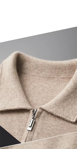 Men's 100 Percent Cashmere Zipper Sweaterloose Long Sleeved Business Casual Cardigans2