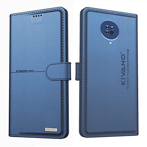 Image of KIVANO Professional Series Wallet Case for Nokia G20 | Luxurious Design | Handcrafted Unique | Premium | PU Leather Flip Cover | Card Slots | Kickstand | Magnetic Closure - Dark Blue