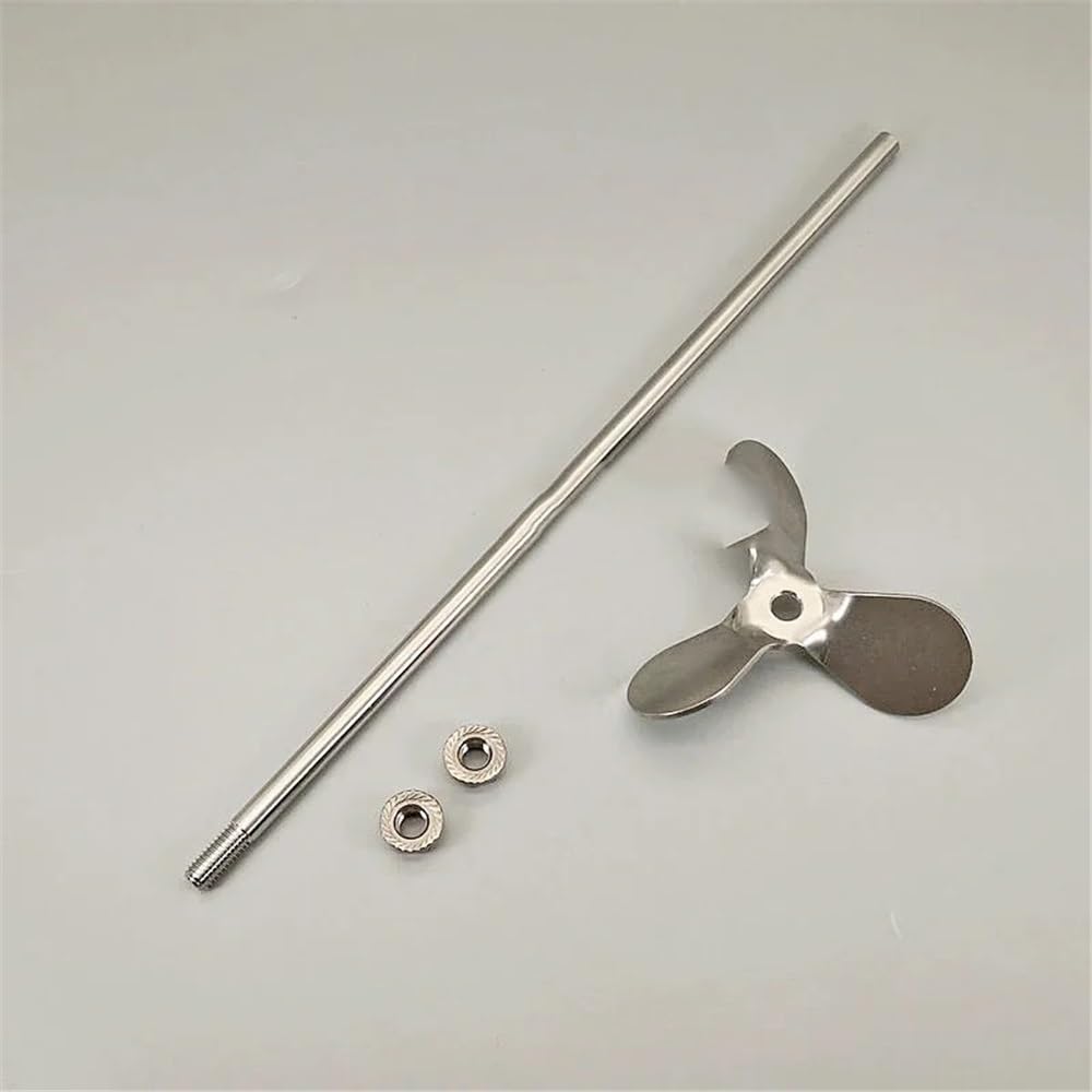Bęben do wiosła maszynowego, mieszadło górne laboratoryjne 304 stal nierdzewna, 3-ostrzowe, 40-120 mm i pręt dyspersyjny 8x200-500, 2-pak (8 x 450 mm typ 2)