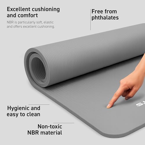 Image of MSPORTS Yoga Mat Premium Non Slip Thick - Extra Comfortable Exercise Mat for Home Workouts, Pilates, Stretching & Gym - Cushioned NBR Foam, Gym Mat with Strap, for Women & Men