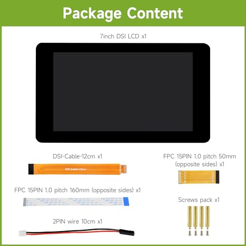 Image of Waveshare 7inch Capacitive Touch Display for Raspberry Pi 800x 480 Resolution with DSI Interface Supports Pi 4B /3B+ /3A+ /3B /2B /B+ /A+