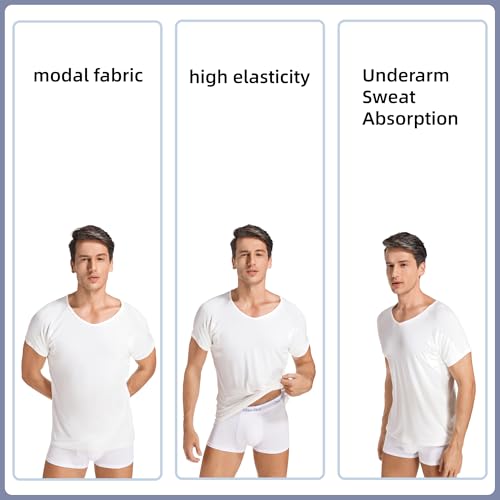 satithry Men's Undershirts with Underarm sweatproof Pads2
