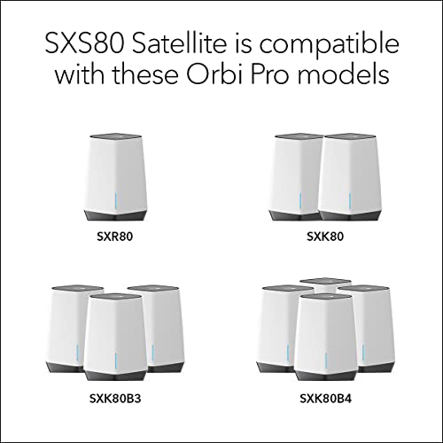 Image of NETGEAR Orbi Pro WiFi 6 Tri-Band Mesh Add-on Satellite (SXS80) for Business or Home | Coverage up to 3,000 sq. ft, 100 Devices | AX6000 802.11AX (up to 6Gbps) | Requires Orbi Pro WiFi 6 Router