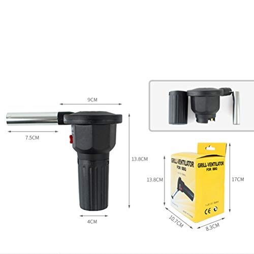 Ventilador portátil LIOOBO soprador de fogo movido a bateria para churrasqueira, ventilador de ar pa