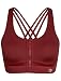 Produktbild Yvette Sport-BH mit Riemen, Reißverschluss vorne, hohe Stoßfestigkeit, für Laufen, Spinning, Tanzen, Damen, burgunderfarben, L