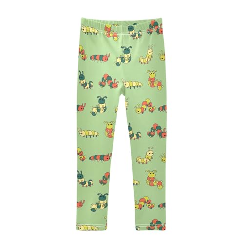 Girls Basic Leggings Baby Girls Pants Caterpillar Soft Footless Stretchy Tights Pants 4-10Y