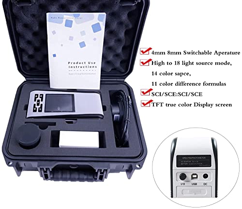 Hfbte 4Mm 8Mm Switchable Aperature Lab Spectrophotometer Precise Colorimeter Color Difference Meter Tester Sci/Sce For Powder Liquid Measurement With 18 Light Source 14 Color Space 11 Color Difference #TOP7