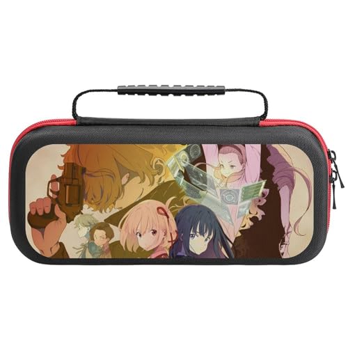 Switch ケース かわいい リコリス・リコイル 錦木千束 井ノ上たきな スイッチ 収納ケース カバー ナイロン素材 全面保護 防塵/防水/防汚/耐衝撃 26x11.5x5.2cm Switchに対応 保護用ハードケース 大容量な収納力 アクセサリーポー