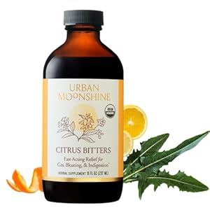 Urban Moonshine Citrus Digestive Bitters – Debloat – Gut Health – Appetite Regulation – Digestive Support – Certified Organic – Dandelion Root – Burdock Root – Citrus – 8 Fl Oz