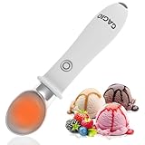 GAGIO Heated Ice Cream Scoop - USB Rechargeable Electric Scooper with Safety Lock, Dual Temp Control 113℉/140℉ for Hard Ice Cream, Waterproof, Ergonomic Handle, Easy to Clean - White