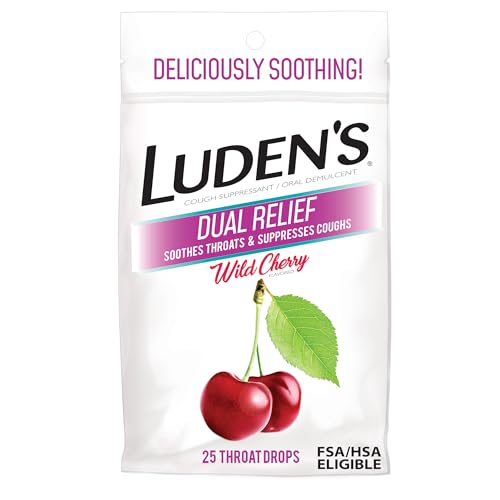 luden39s soothing throat drops dual relief wild cherry 25 ct pack of 12