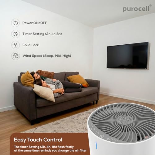 Image of Air Purifier for bedroom, living room, home & office | H13 True HEPA Filter | Covers upto 180 sqft | 3 Stage Filter Removes 99.97% of PM2.5, Viruses,Allergens,Dust, Smoke | With Aromatherapy