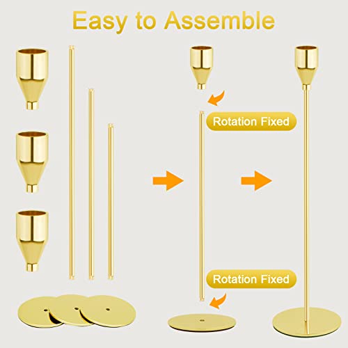 Leifeosh Gold Candlestick Holder Set Of 12 For Taper Candles thumb #3