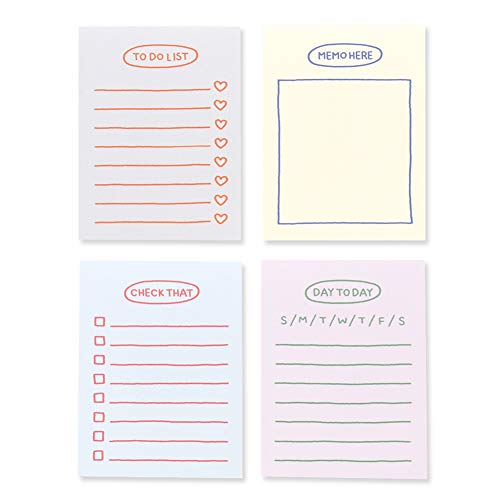 モノライク スケッチ プランニング メモパッド セット 4つの構成 Sketch Planning Memo pad SET - 相異なるデザイン,デザイン一個につき100枚, 感性メモ デイリーメモ