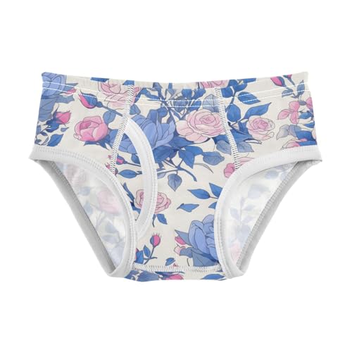 KLL Rose Bouquet Design Pattern White Toddler Boys' Soft Boxer Briefs Cute Undies